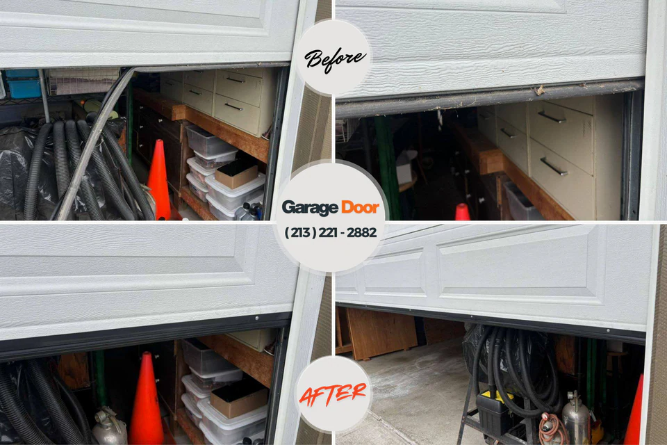 Before and after: garage door repair Jasper, GA